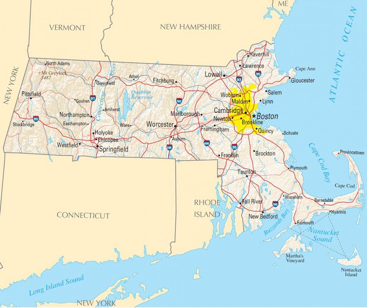 mapa de Boston, eua