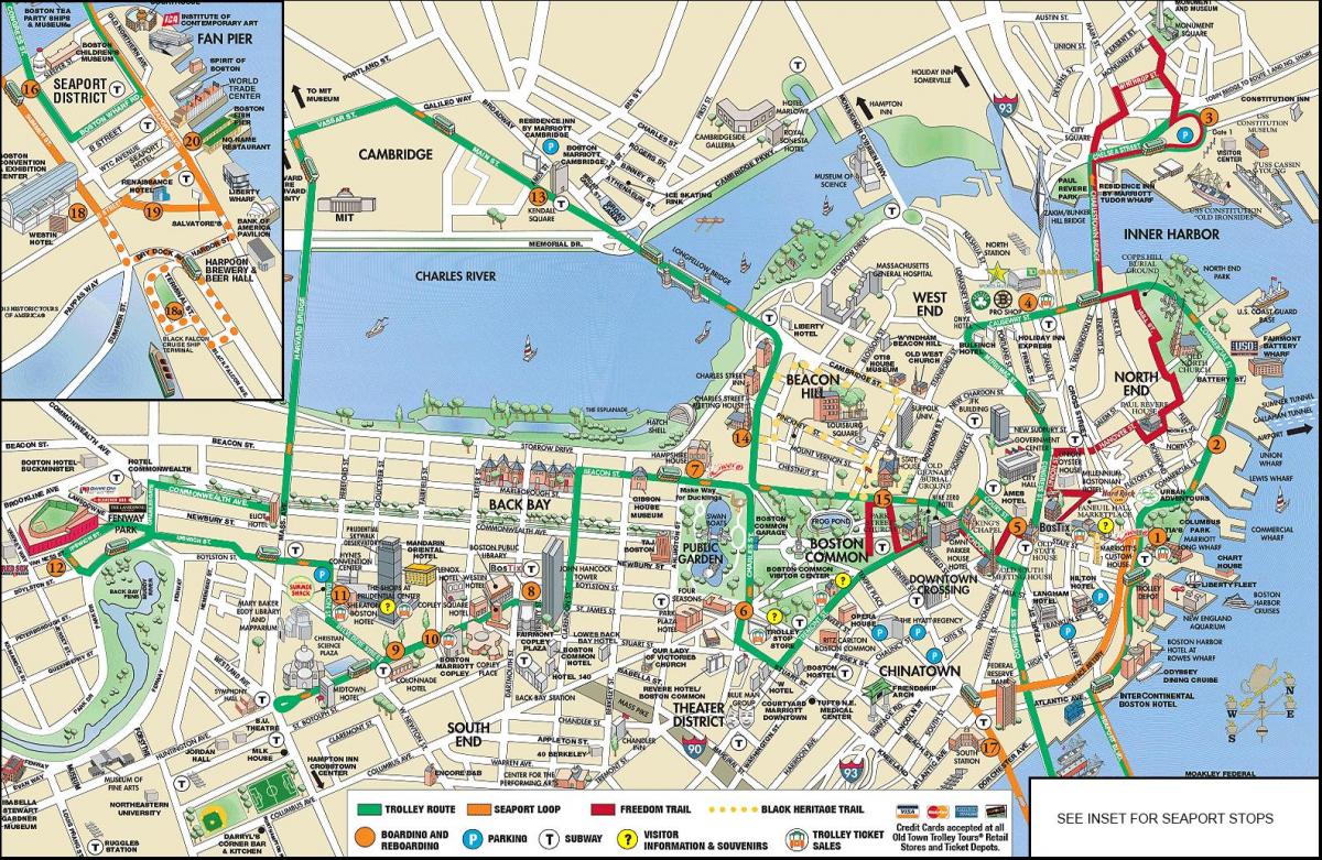 Boston trolley tours mapa