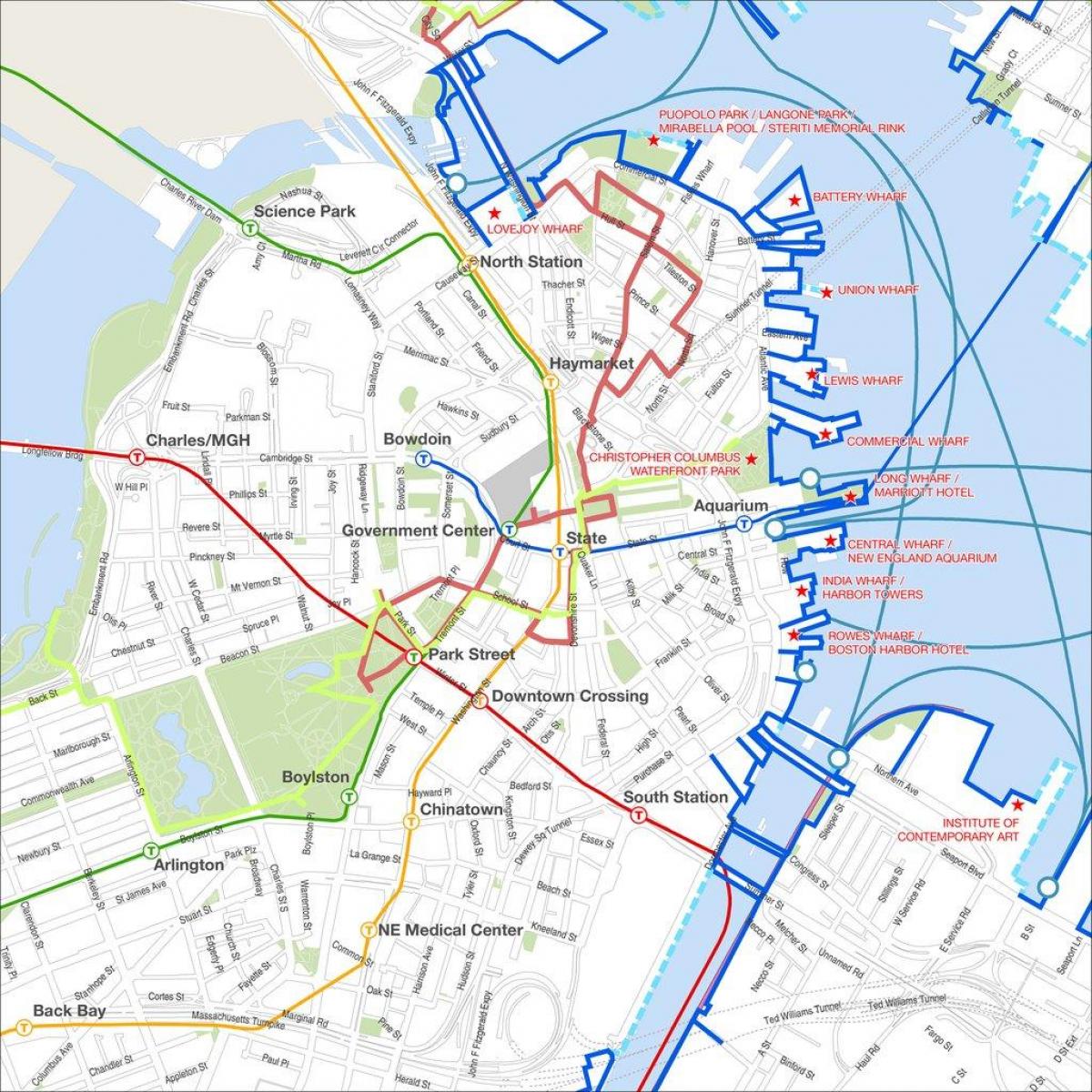 Boston passeio a pé mapa