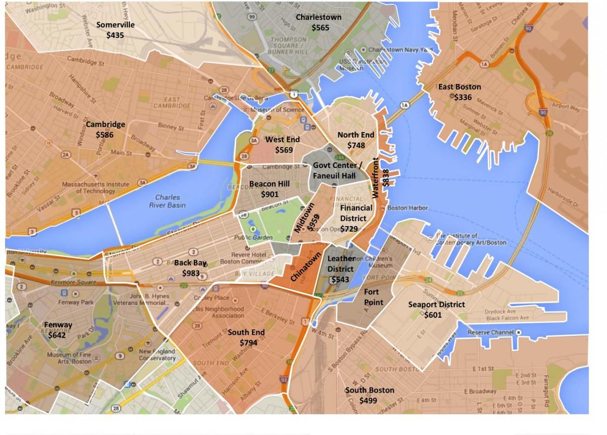 cidade de Boston mapa de zoneamento