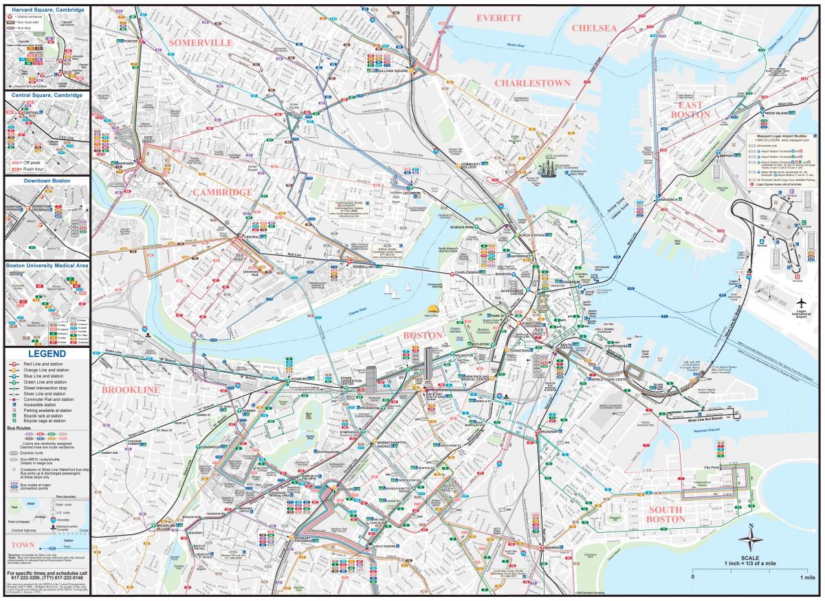 MBTA mapa de ônibus