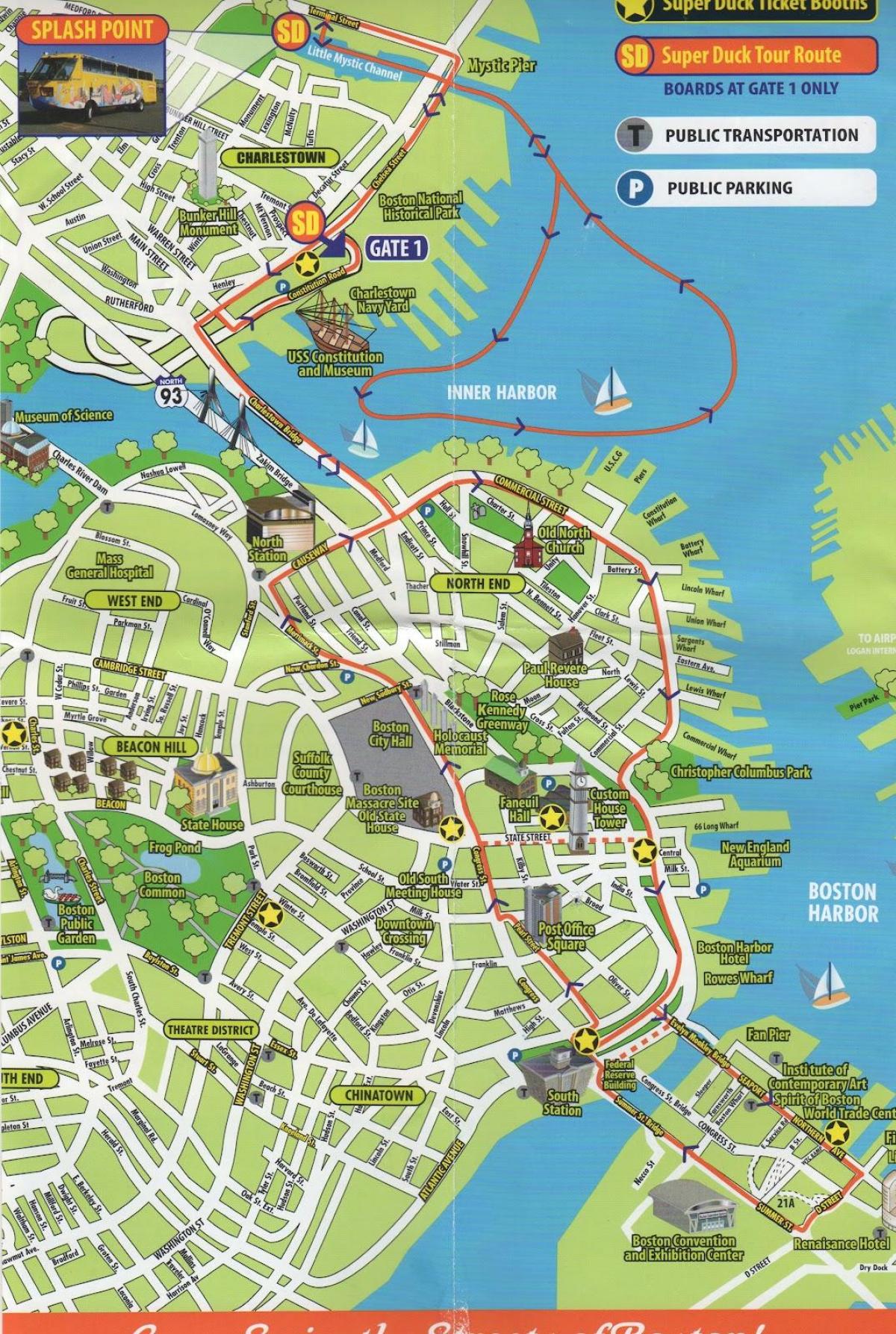 mapa de Boston turismo