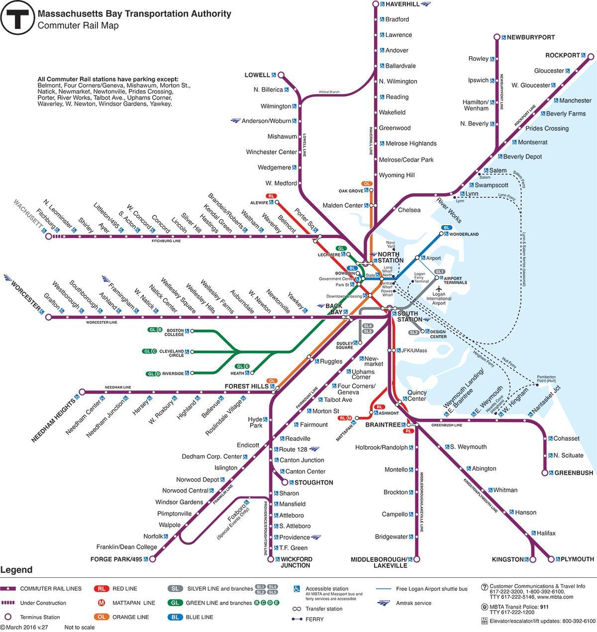 Boston estação de trem mapa