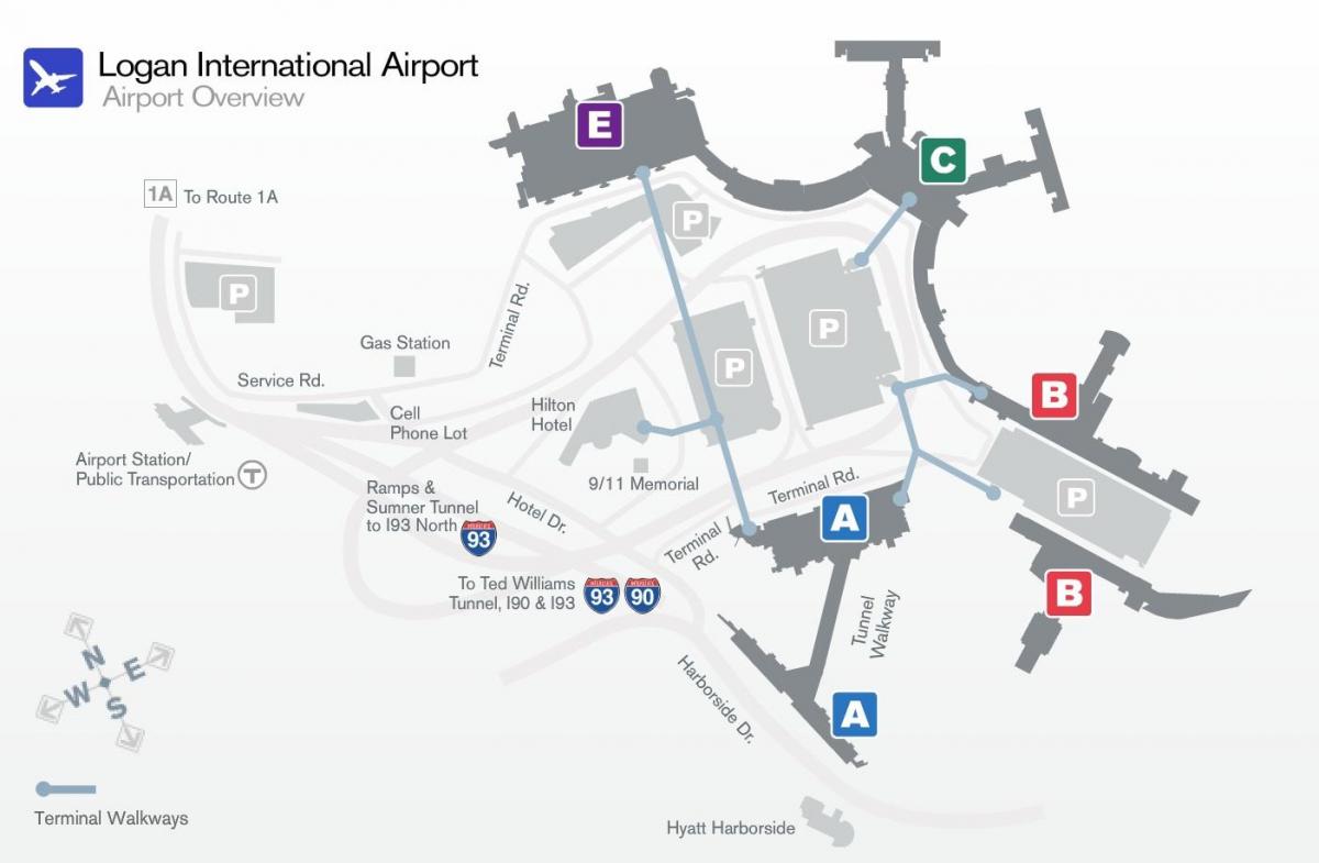 mapa do Logan airport terminal b