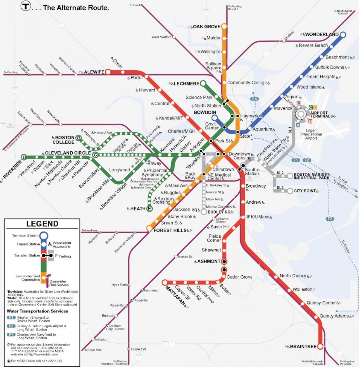 linha laranja do mapa de Boston