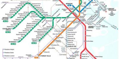 MBTA mapa de Boston