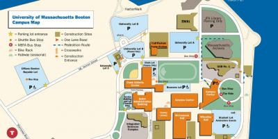 Umass Boston mapa do campus.