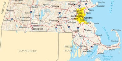 Mapa de Boston, eua