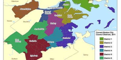 Mapa dos subúrbios de Boston