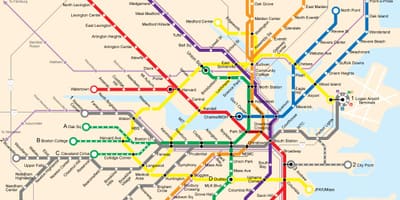 Públicas de Boston trânsito mapa